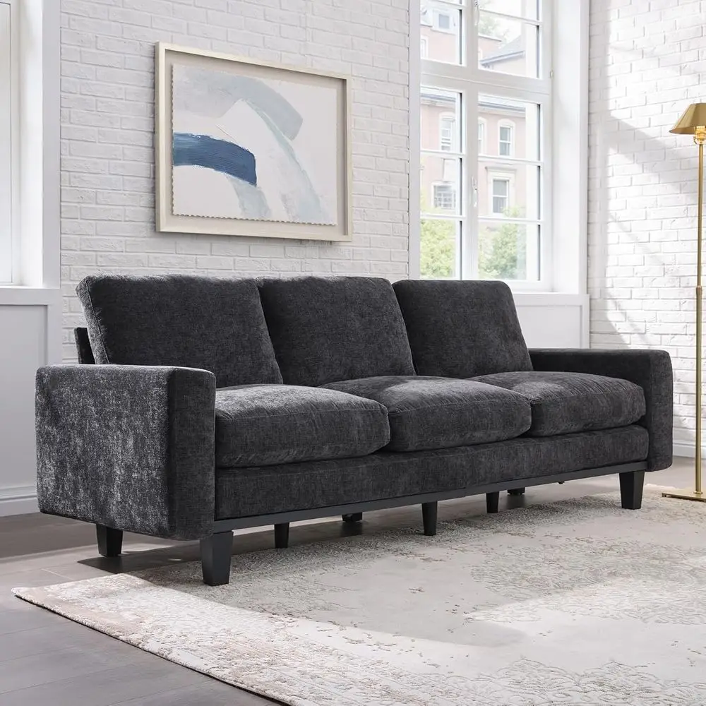 3-Seater Deep Seated Sofa in Grey Chenille, Metal Frame, Pet-Friendly for Living Room or Bedroom
3-Seater Deep Seated Sofa in Grey Chenille, Metal Frame, Pet-Friendly for Living Room or Bedroom