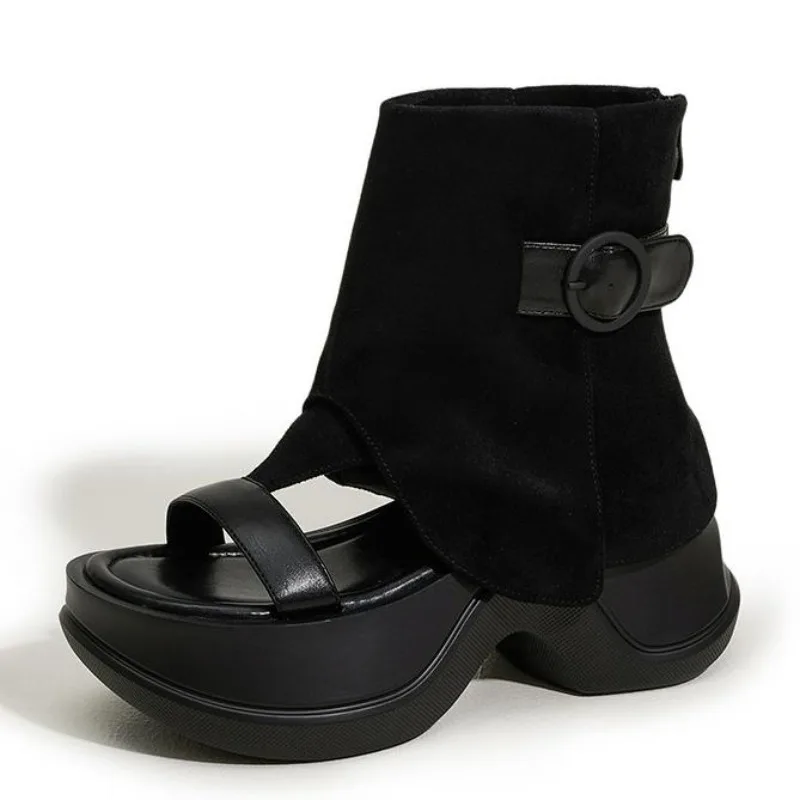 High Quality 8CM Ethnic Microfiber Leather Mary Jane Ankle Booties Sandals Women Platform Wedge Hollow Zip Peep Toe Shoes Summer
High Quality 8CM Ethnic Microfiber Leather Mary Jane Ankle Booties Sandals Women Platform Wedge Hollow Zip Peep Toe Shoes Summer