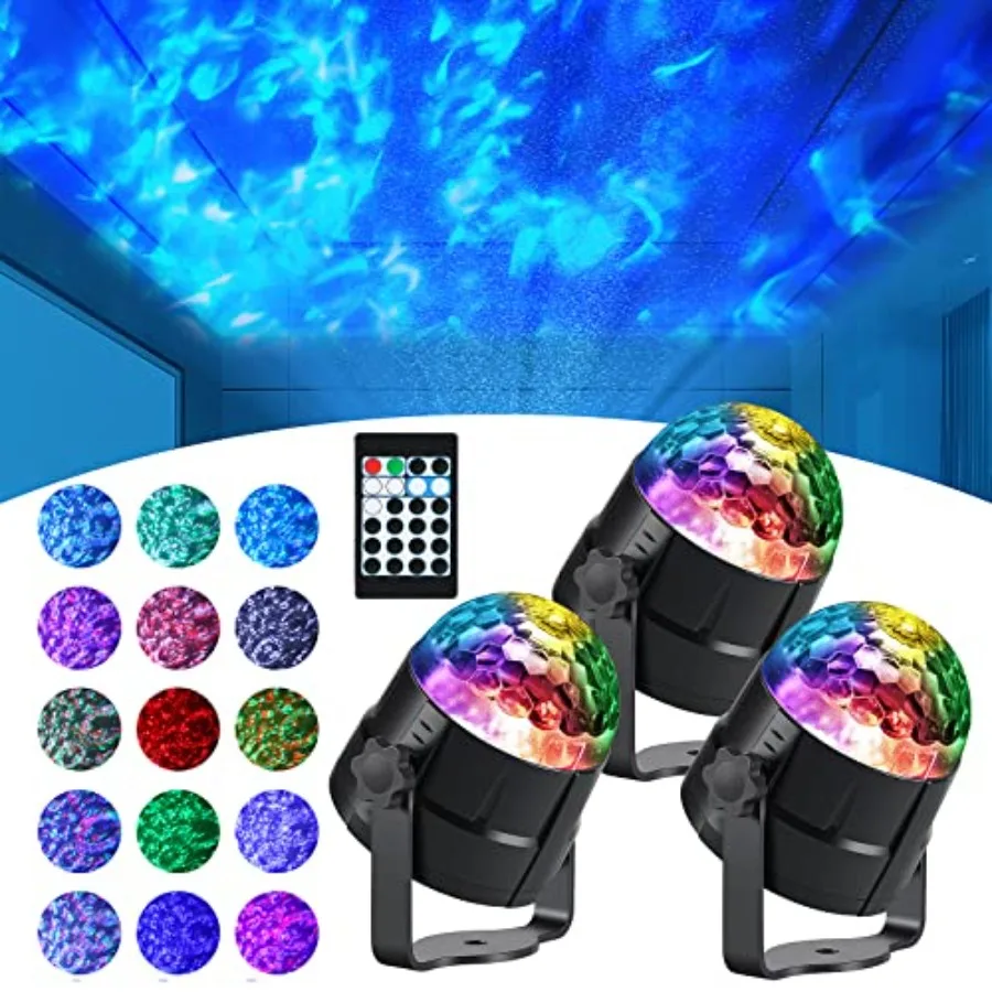 3 Pcs Water Light Projector Ocean Wave Light Outdoor Water Effect Night Projector, 15 Colors LED Waterproof with Remote for Wed
3 Pcs Water Light Projector Ocean Wave Light Outdoor Water Effect Night Projector, 15 Colors LED Waterproof with Remote for Wed