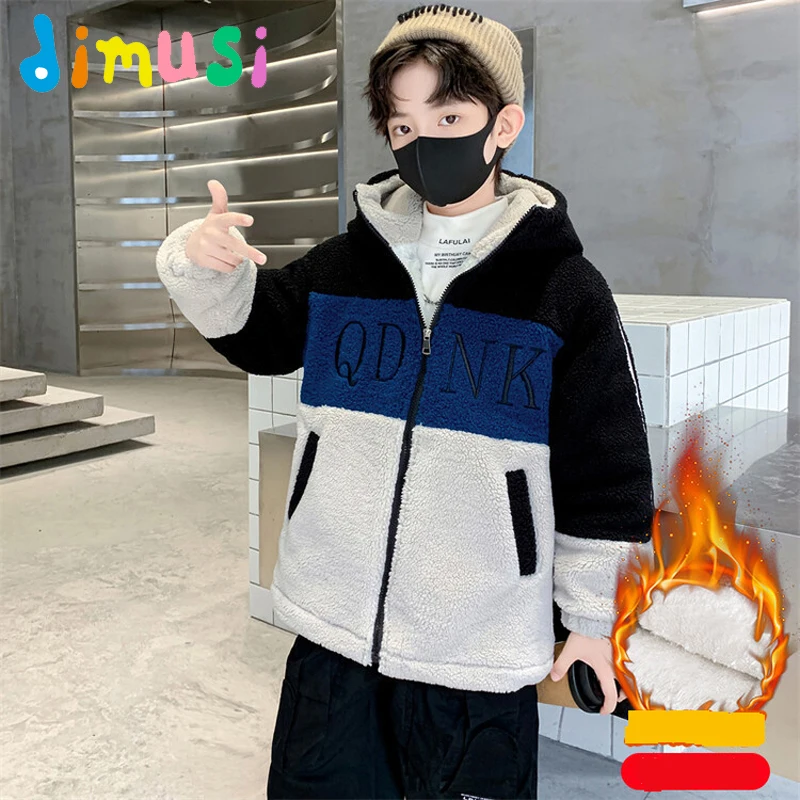 Winter Kids Coat Outdoor Casual Thickened Boy's Cashmere Cotton Padded Coat Fashion Hooded Warm Fleece Coat Children's Clothing
Winter Kids Coat Outdoor Casual Thickened Boy's Cashmere Cotton Padded Coat Fashion Hooded Warm Fleece Coat Children's Clothing