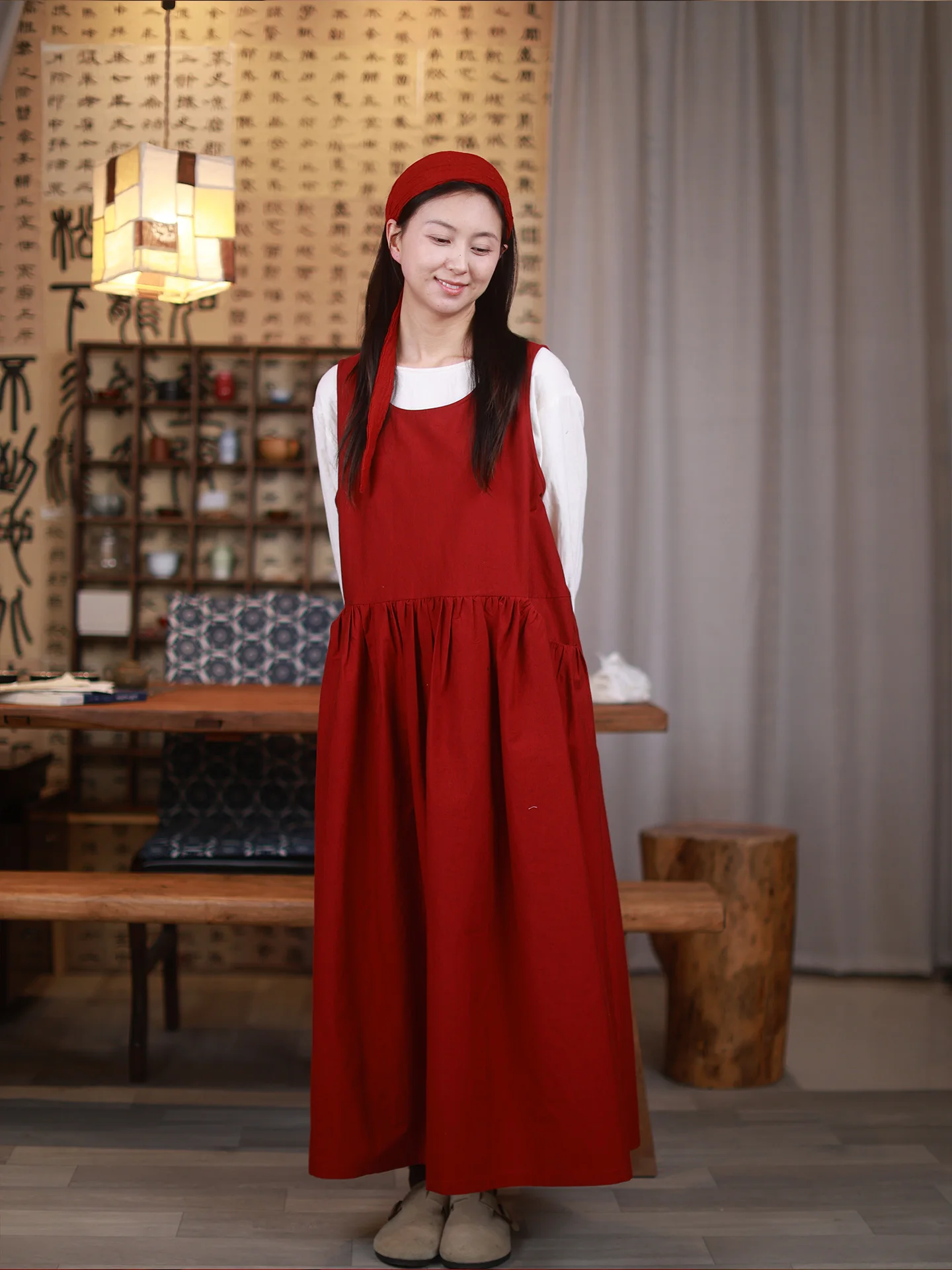 Loose Fit Color Woven Cotton Halter Dress Lazy Style Layering Vest Dress Natural Waist A-Line Skirt Casual round Neck
Loose Fit Color Woven Cotton Halter Dress Lazy Style Layering Vest Dress Natural Waist A-Line Skirt Casual round Neck