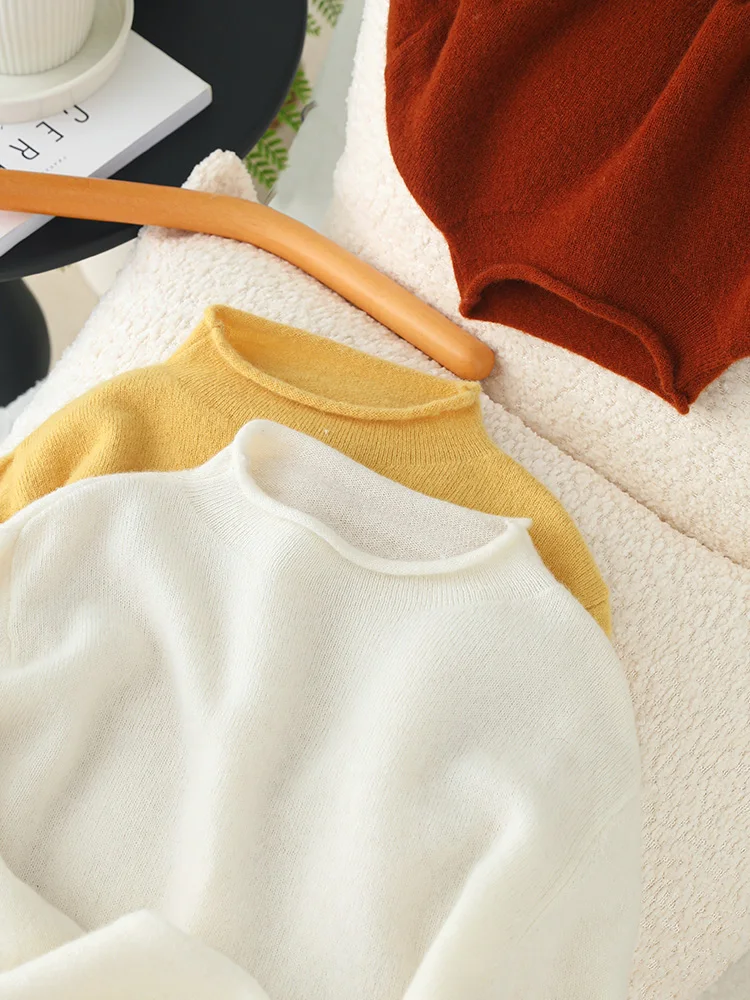 Basic Wool Sweater Children Curled Edge Half High Collar Pullover Autumn Winter Kids 100% Merino Wool Knitwear Boy Girl Clothing
Basic Wool Sweater Children Curled Edge Half High Collar Pullover Autumn Winter Kids 100% Merino Wool Knitwear Boy Girl Clothing