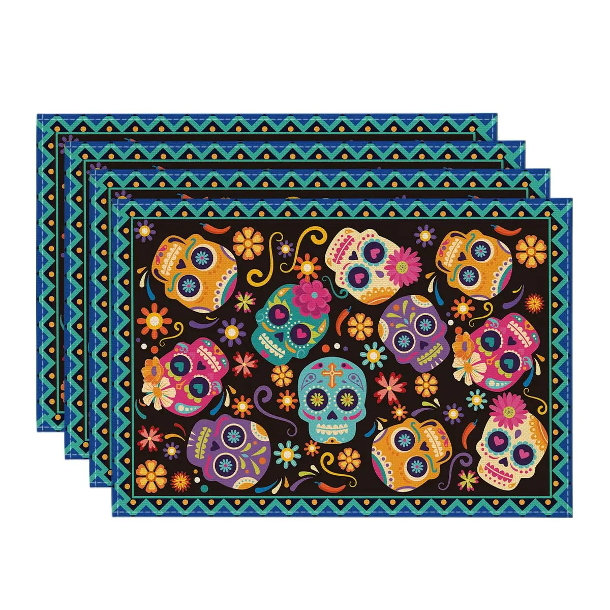 Mexican Marigolds Skull Día de Los Muertos Placemats,12x18 Inch Day of The Dead Halloween Table Mats for Kitchen Dining Decor
Mexican Marigolds Skull Día de Los Muertos Placemats,12x18 Inch Day of The Dead Halloween Table Mats for Kitchen Dining Decor