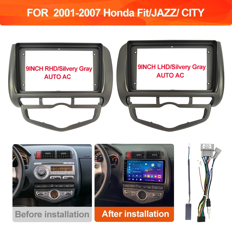 Car Radio Fascia for 2001-2007 Honda Fit JAZZ CITY 9INCH AUTO AC Car Android MP5 Player Panel 2 Din Frame Stereo Dash Cover
Car Radio Fascia for 2001-2007 Honda Fit JAZZ CITY 9INCH AUTO AC Car Android MP5 Player Panel 2 Din Frame Stereo Dash Cover