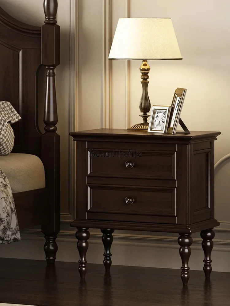 American rural all-solid wood bedside table small European bedside light luxury pure solid wood drawer storage cabinet
American rural all-solid wood bedside table small European bedside light luxury pure solid wood drawer storage cabinet