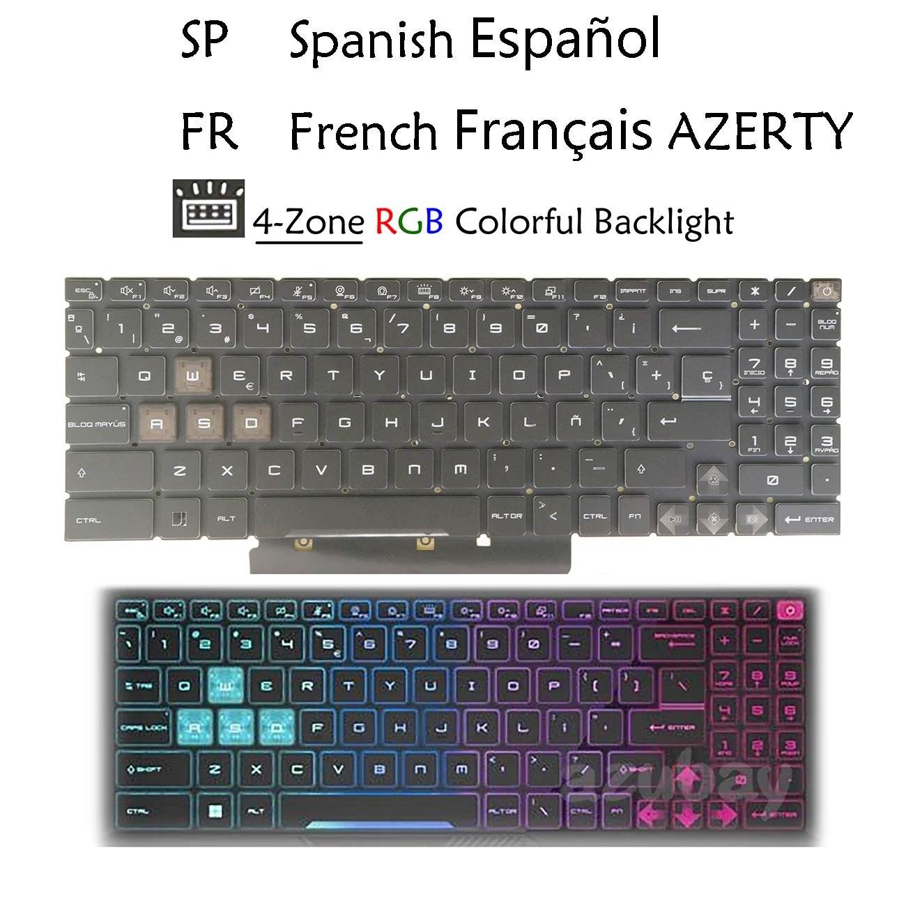 Испанская французская клавиатура AZERTY с RGB-подсветкой для MSI Katana 15 B12UDXK, 15 B12V, 15 B13U, 15 B13V, A15 AI B8V, 17 B12U, 17 B12V
Испанская французская клавиатура AZERTY с RGB-подсветкой для MSI Katana 15 B12UDXK, 15 B12V, 15 B13U, 15 B13V, A15 AI B8V, 17 B12U, 17 B12V