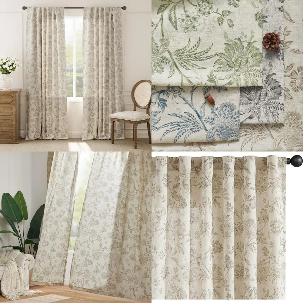 Taupe Floral Linen Curtains, 96 Long, Light Filtering, French Country Style, Back Tab, Rod Pocket, Farmhouse Drapes, 2 Panels
Taupe Floral Linen Curtains, 96 Long, Light Filtering, French Country Style, Back Tab, Rod Pocket, Farmhouse Drapes, 2 Panels
