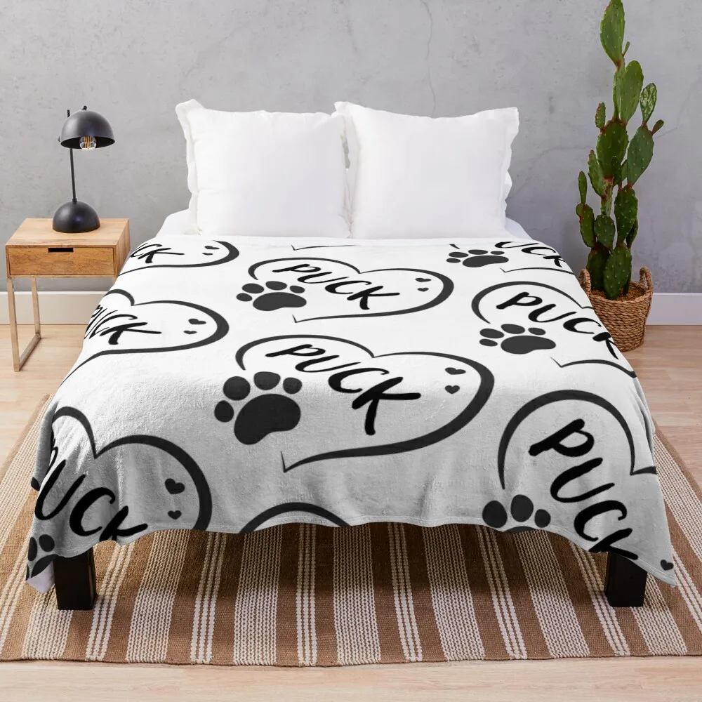 Puck name in a heart with a paw, great gift for dog or cat owners Throw Blanket Summer Decorative Throw Blankets
Puck name in a heart with a paw, great gift for dog or cat owners Throw Blanket Summer Decorative Throw Blankets