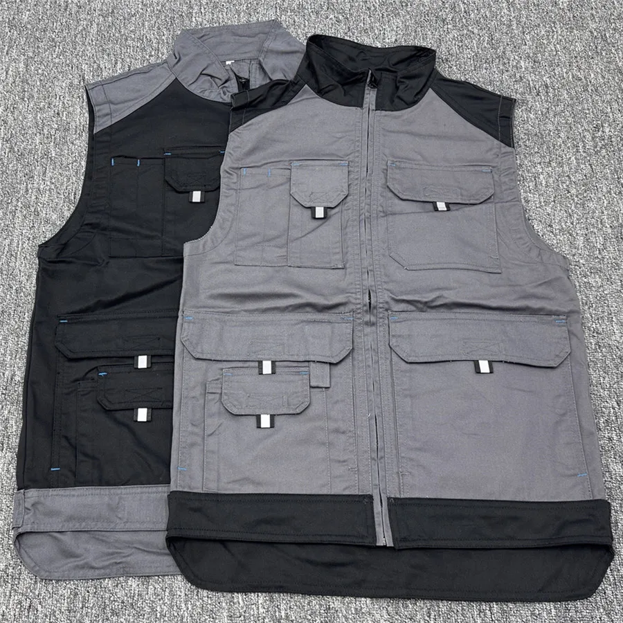 Мужской повседневный жилет с множеством карманов, рабочая куртка с воротником-стойкой, для активного отдыха, модный, из смесового полиэстера и хлопка
Мужской повседневный жилет с множеством карманов, рабочая куртка с воротником-стойкой, для активного отдыха, модный, из смесового полиэстера и хлопка