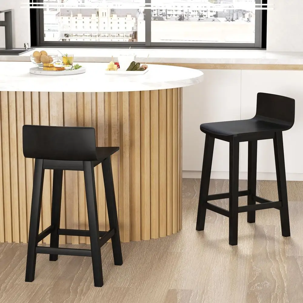 24.5 Bar Stools Set of 4, Counter Height Bar Stools w Low Back amp Footrest, Farmhouse Wooden Bar Dining Chairs, Armless Wood B
24.5 Bar Stools Set of 4, Counter Height Bar Stools w Low Back amp Footrest, Farmhouse Wooden Bar Dining Chairs, Armless Wood B