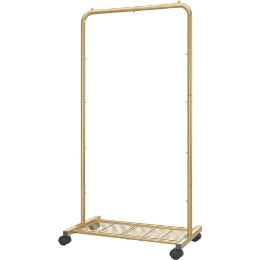 Standard Clothes Garment Rack Clothing Rolling Rack with Mesh Storage Shelf on Wheels Golden Yellow
Standard Clothes Garment Rack Clothing Rolling Rack with Mesh Storage Shelf on Wheels Golden Yellow