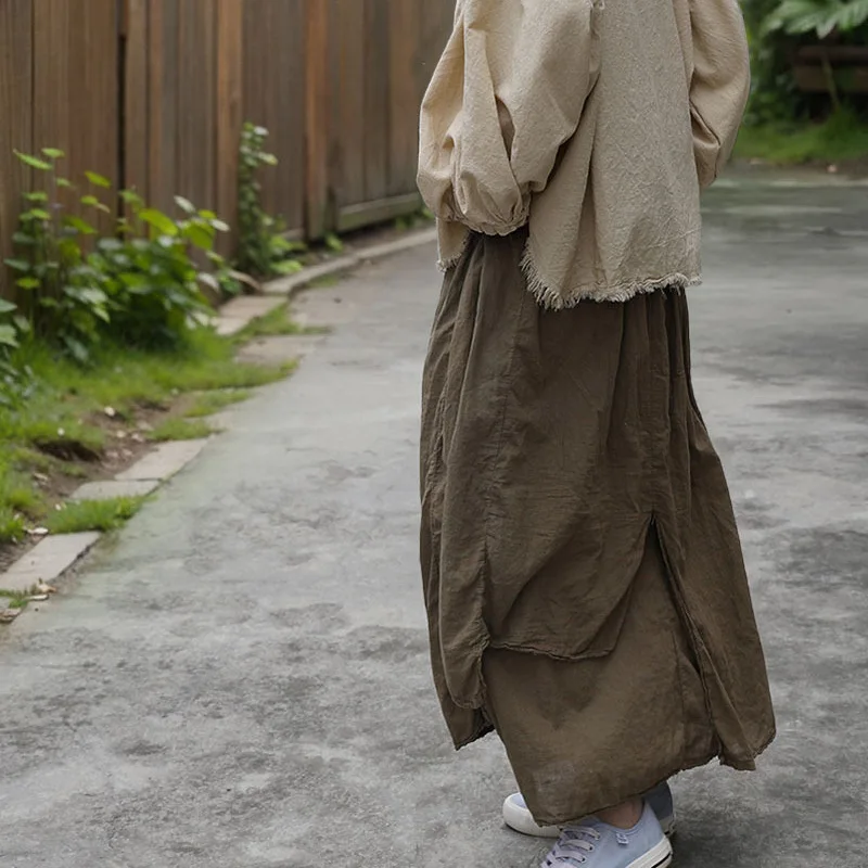 Simple and atmospheric solid color medium and long skirt literary combed cotton double-layer piece skirt fashionable and casual
Simple and atmospheric solid color medium and long skirt literary combed cotton double-layer piece skirt fashionable and casual