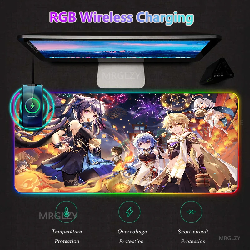 Светодиодный коврик для мыши Genshin Impact RGB, коврик для зарядки с подсветкой, игровые аксессуары Ganyu с беспроводной зарядкой, коврик для мыши с интерфейсом Typec, коврик
Светодиодный коврик для мыши Genshin Impact RGB, коврик для зарядки с подсветкой, игровые аксессуары Ganyu с беспроводной зарядкой, коврик для мыши с интерфейсом Typec, коврик
