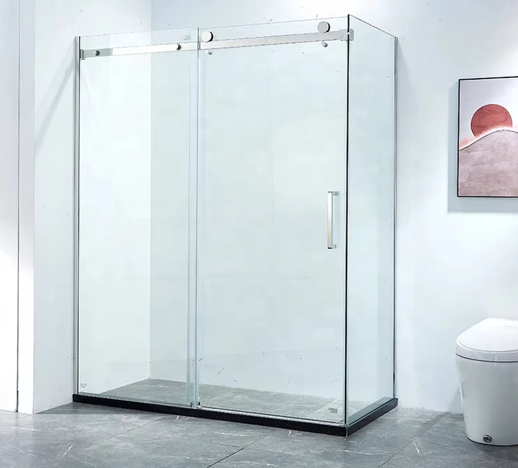 Easy to install bathroom stainless steel shower enclosure frameless tempered glass single sliding shower door
Easy to install bathroom stainless steel shower enclosure frameless tempered glass single sliding shower door
