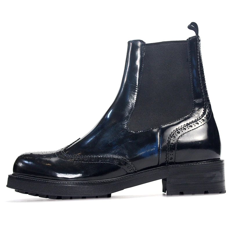 New Punk Carved Chelsea Boots Brogue Slip on Genuine Leather Boots Men Shoes Thick Sole Casual Cowhide Work Ankle Boots
New Punk Carved Chelsea Boots Brogue Slip on Genuine Leather Boots Men Shoes Thick Sole Casual Cowhide Work Ankle Boots