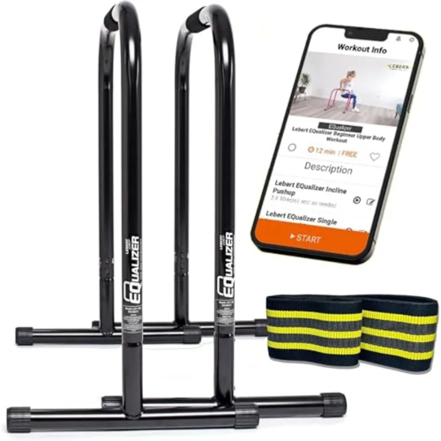 Lebert EQualizer Total Body gthener Portable Dip Station for Full Bodyweight Training Includes Hip Resistance Band and Online i
Lebert EQualizer Total Body gthener Portable Dip Station for Full Bodyweight Training Includes Hip Resistance Band and Online i