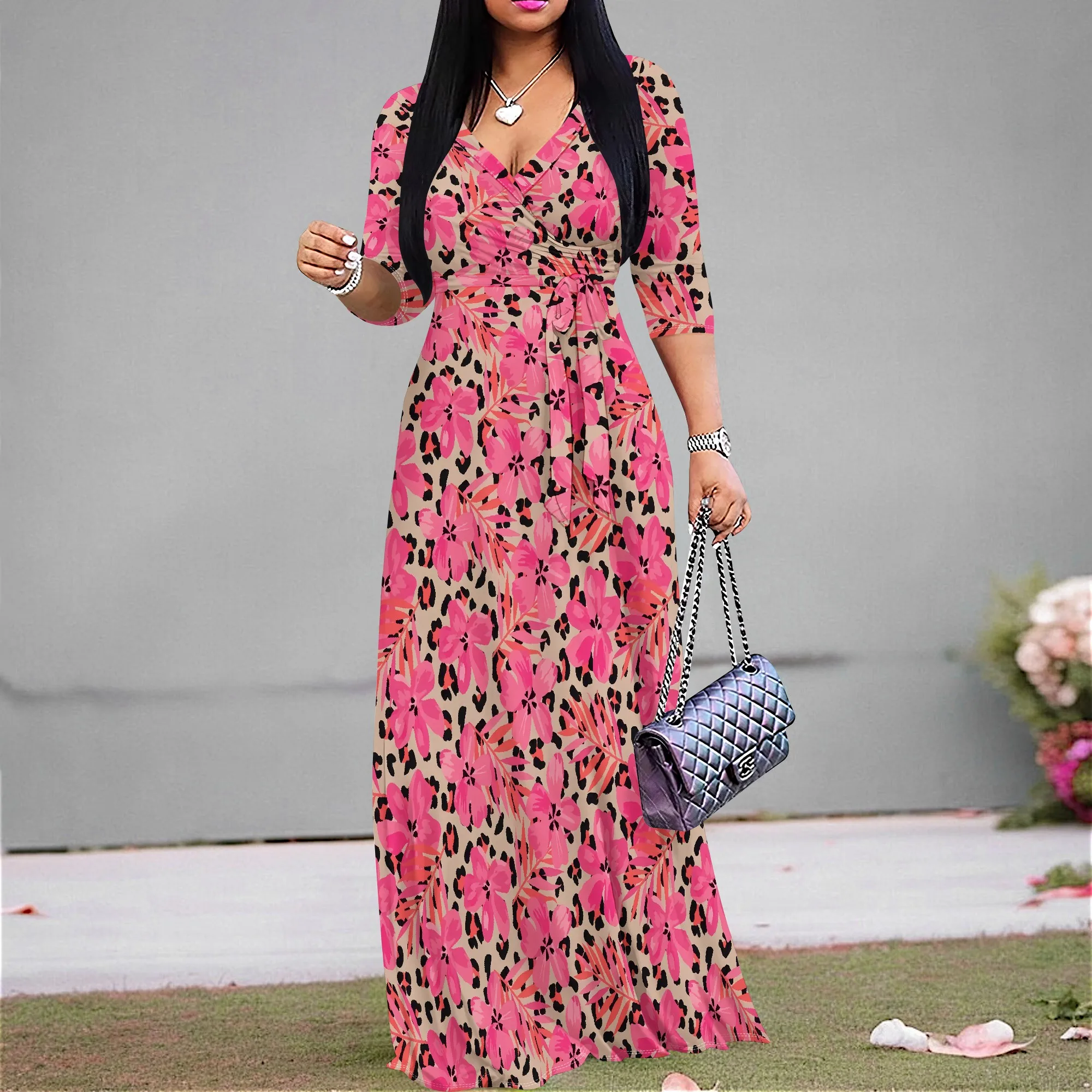 Bold Print Maxi Dress S-3XL – Pink Flower & Animal Print Wrap Dress for Vacation or City Fashion
Bold Print Maxi Dress S-3XL – Pink Flower & Animal Print Wrap Dress for Vacation or City Fashion
