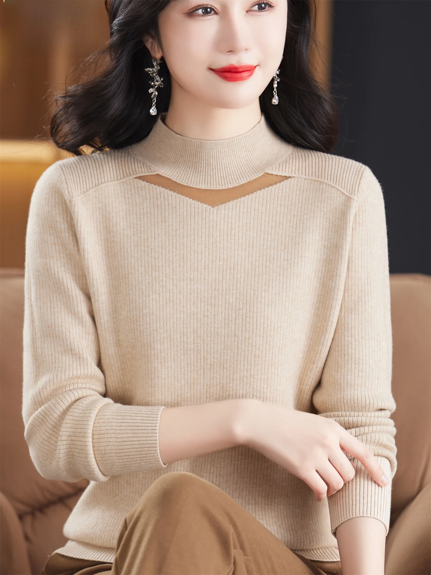 Теплый свитер Thiened с высоким воротником Me Splicing Base irt Top для мам, осень-зима, новый Sle, модный для среднего возраста ...
Теплый свитер Thiened с высоким воротником Me Splicing Base irt Top для мам, осень-зима, новый Sle, модный для среднего возраста ...