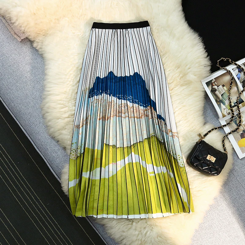 Autumn Elegant Geometric Printed Skater Women's Pleated Skirts 2023 New High Waist Umbrella Midi Skirts Female
Autumn Elegant Geometric Printed Skater Women's Pleated Skirts 2023 New High Waist Umbrella Midi Skirts Female