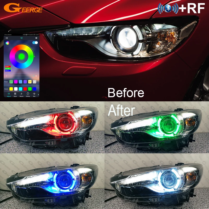 For Mazda 6 Atenza Mazda6 GJ GL 2014 2015 2016 2017 Bluetooth App Multi Color Ultra Bright RGB LED Angel Eyes Kit Halo Rings 
For Mazda 6 Atenza Mazda6 GJ GL 2014 2015 2016 2017 Bluetooth App Multi Color Ultra Bright RGB LED Angel Eyes Kit Halo Rings