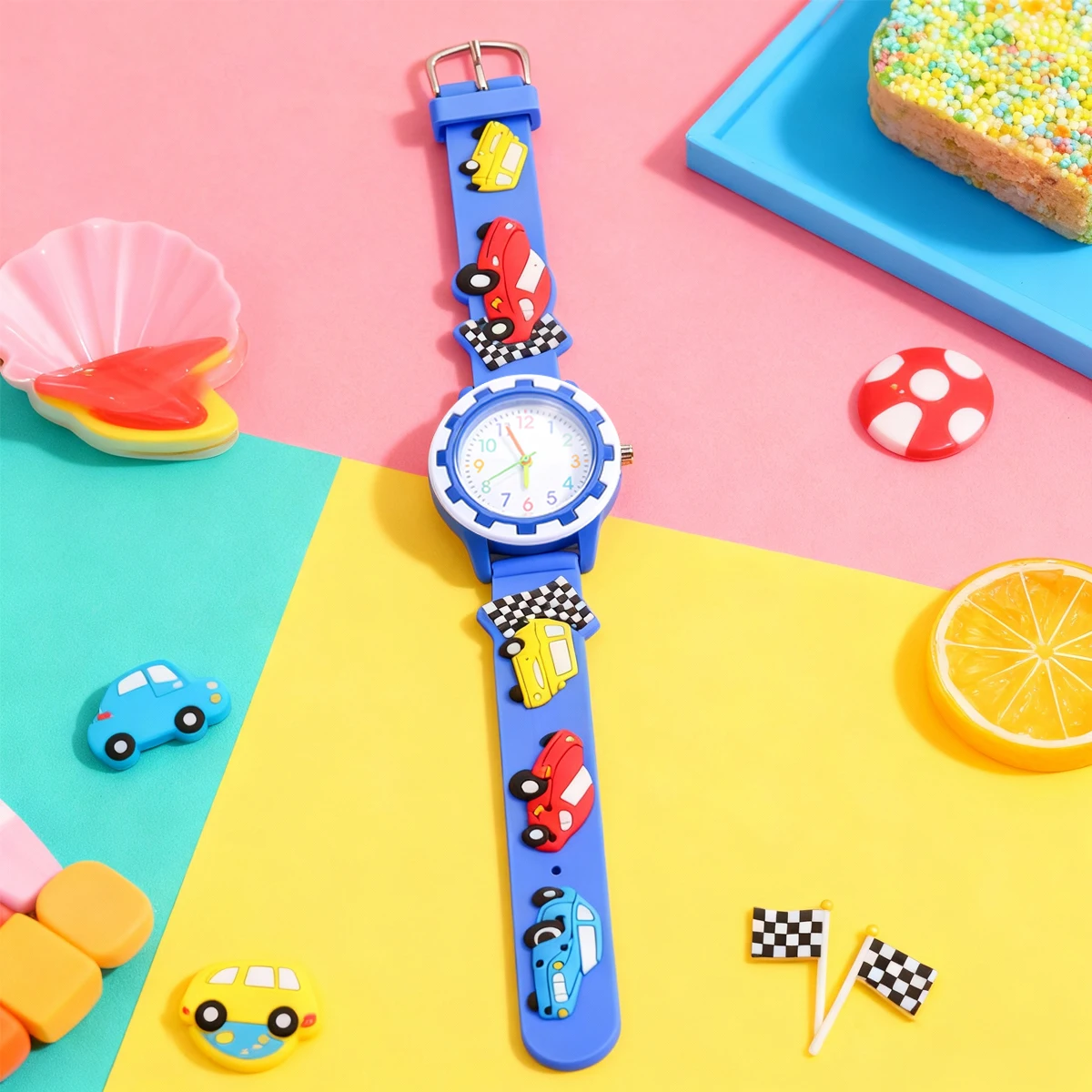 Cute cartoon racing silicone strap color scale children's quartz watch, suitable for children's daily wear, Christmas gifts
Cute cartoon racing silicone strap color scale children's quartz watch, suitable for children's daily wear, Christmas gifts