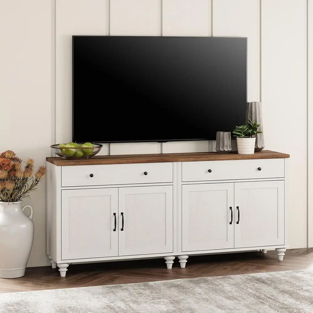 75 Inch TV Stand with 4 Doors & 2 Drawers, Wooden Storage Cabinet, White Living Room Entertainment Center
75 Inch TV Stand with 4 Doors & 2 Drawers, Wooden Storage Cabinet, White Living Room Entertainment Center