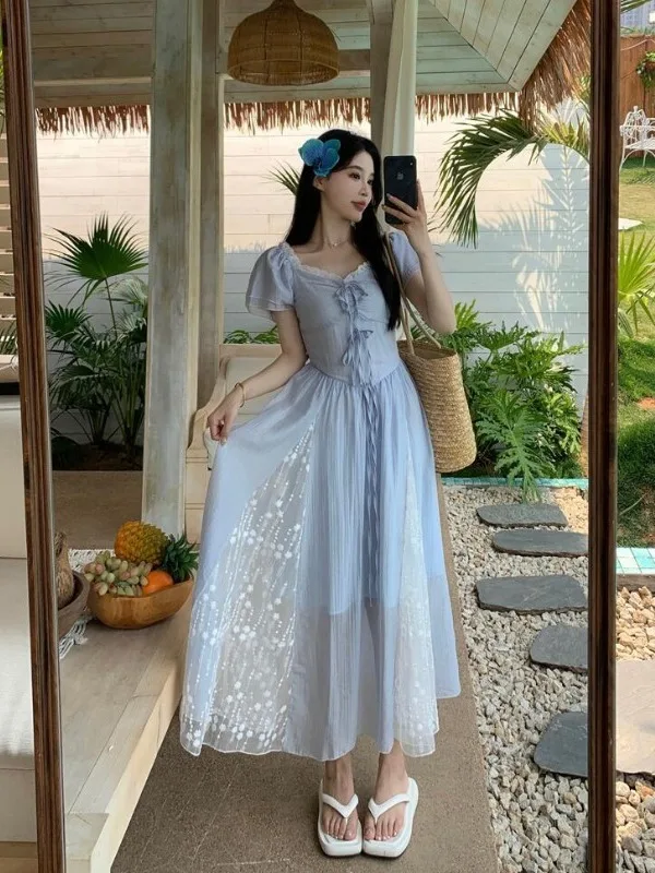 plus Size Women's Summer Short Sleeve Dress Knee-Length A-Line Silhouette High Waist Flattering Meat Concealing Fairy-Like Dress
plus Size Women's Summer Short Sleeve Dress Knee-Length A-Line Silhouette High Waist Flattering Meat Concealing Fairy-Like Dress