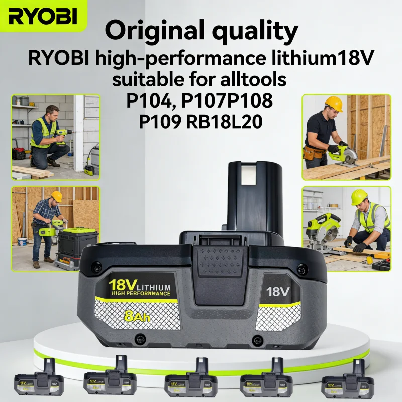 Ryobi Original 8000mAh for P108 18V Battery Replacement Lithium Battery for P108 P102 P103 P104 P105 P109 ONE+ Cordless Tool
Ryobi Original 8000mAh for P108 18V Battery Replacement Lithium Battery for P108 P102 P103 P104 P105 P109 ONE+ Cordless Tool