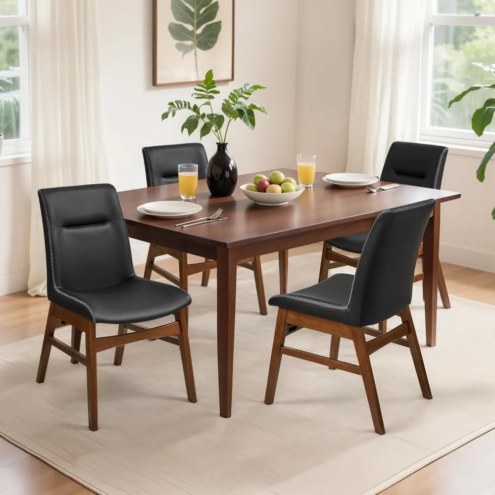 Набор из 4 обеденных стульев, стулья для столовой с кожаной обивкой, изогнутым сиденьем и спинкой, кухонный стул с ножками из массива дерева
Набор из 4 обеденных стульев, стулья для столовой с кожаной обивкой, изогнутым сиденьем и спинкой, кухонный стул с ножками из массива дерева