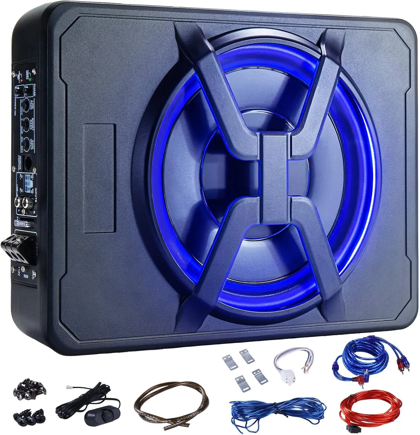 1000W 10" Slim Under Seat Subwoofer Spider Style Powered Bass Speaker with Amplifier Blue Light for Car Truck SUV
1000W 10" Slim Under Seat Subwoofer Spider Style Powered Bass Speaker with Amplifier Blue Light for Car Truck SUV