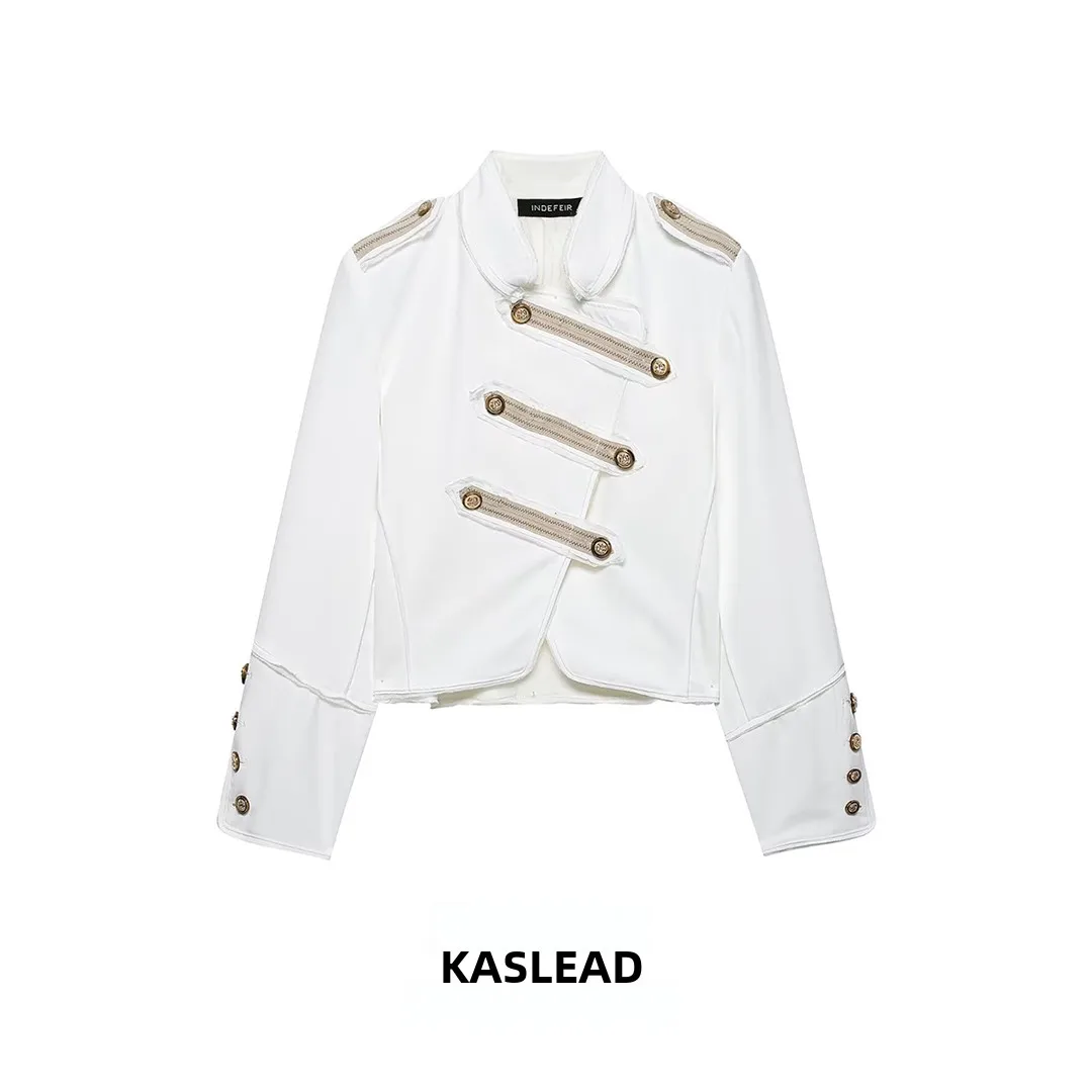 KASLEAD New Women's Fashion Simple Stylish Stand Collar Button Decor Short Jacket Top Street Style Long Sleeve Polyester Fiber
KASLEAD New Women's Fashion Simple Stylish Stand Collar Button Decor Short Jacket Top Street Style Long Sleeve Polyester Fiber
