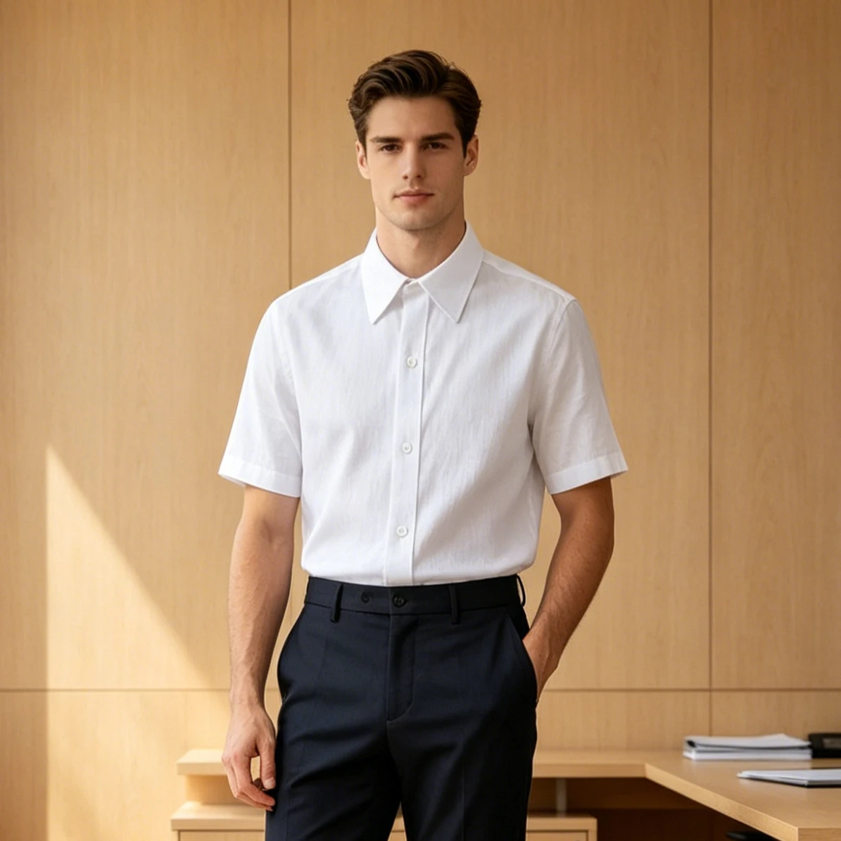 2026 Short Sleeve Men's Linen Shirt Shirt Solid Color Breathable Summer Casual Business Office Textured Tops Men White Shirt
2026 Short Sleeve Men's Linen Shirt Shirt Solid Color Breathable Summer Casual Business Office Textured Tops Men White Shirt
