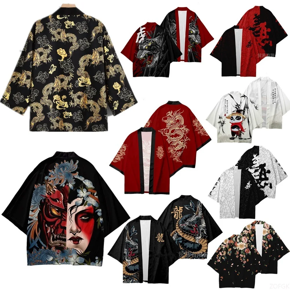 Тотем дракона в китайском стиле, хорошие и злые китайские иероглифы, даосский халат, плащ, цифровая 3D-печать, японский кардиган 
Тотем дракона в китайском стиле, хорошие и злые китайские иероглифы, даосский халат, плащ, цифровая 3D-печать, японский кардиган