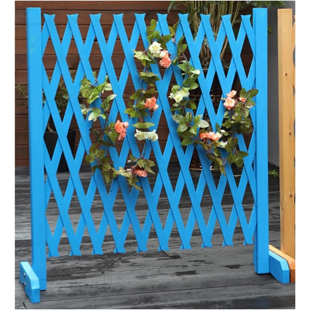 Blue Extended Portable Garden Fence Wooden Fence, Freestanding Wooden Grille Fence, Used As Home Decoration/Garden Grid Decorati
Blue Extended Portable Garden Fence Wooden Fence, Freestanding Wooden Grille Fence, Used As Home Decoration/Garden Grid Decorati