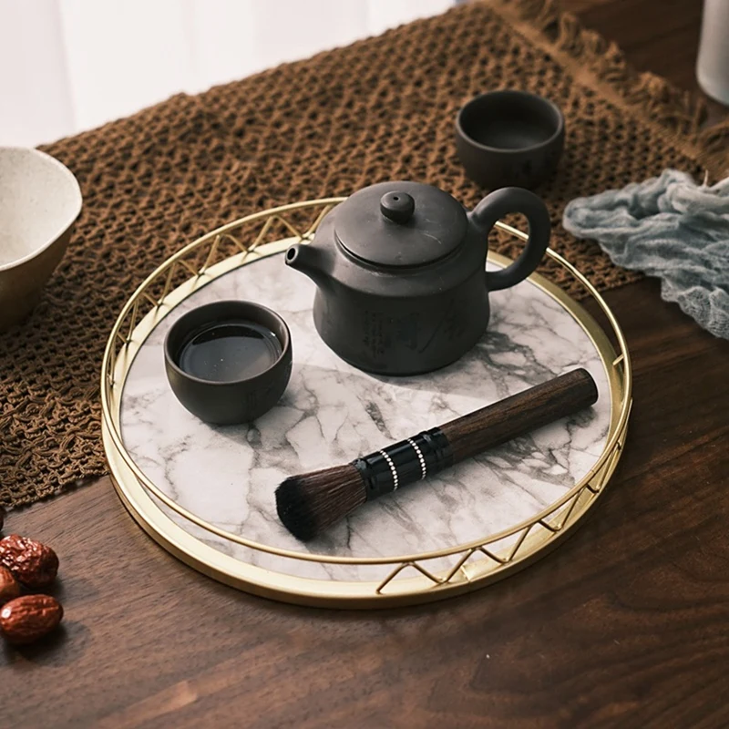 Round Household Simple Snack Dried Fruit Plate Small Dry Tea Table Tabletop Storage Light Luxury Marble Pattern Tray, A,S
Round Household Simple Snack Dried Fruit Plate Small Dry Tea Table Tabletop Storage Light Luxury Marble Pattern Tray, A,S