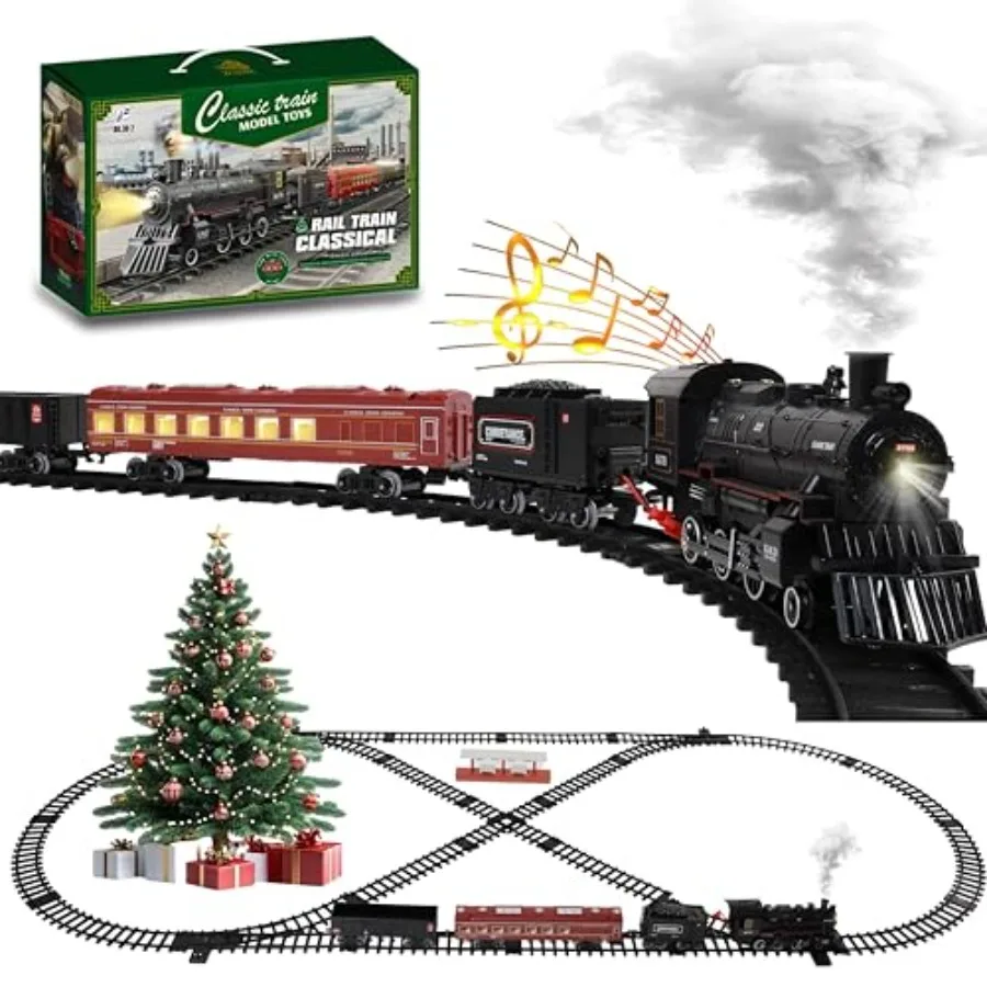 Train Set for : Electric Trains with Smoke Lights Sound Steam Locomotive Carriages Luxury Tracks Ideal for Ages 3-8+
Train Set for : Electric Trains with Smoke Lights Sound Steam Locomotive Carriages Luxury Tracks Ideal for Ages 3-8+