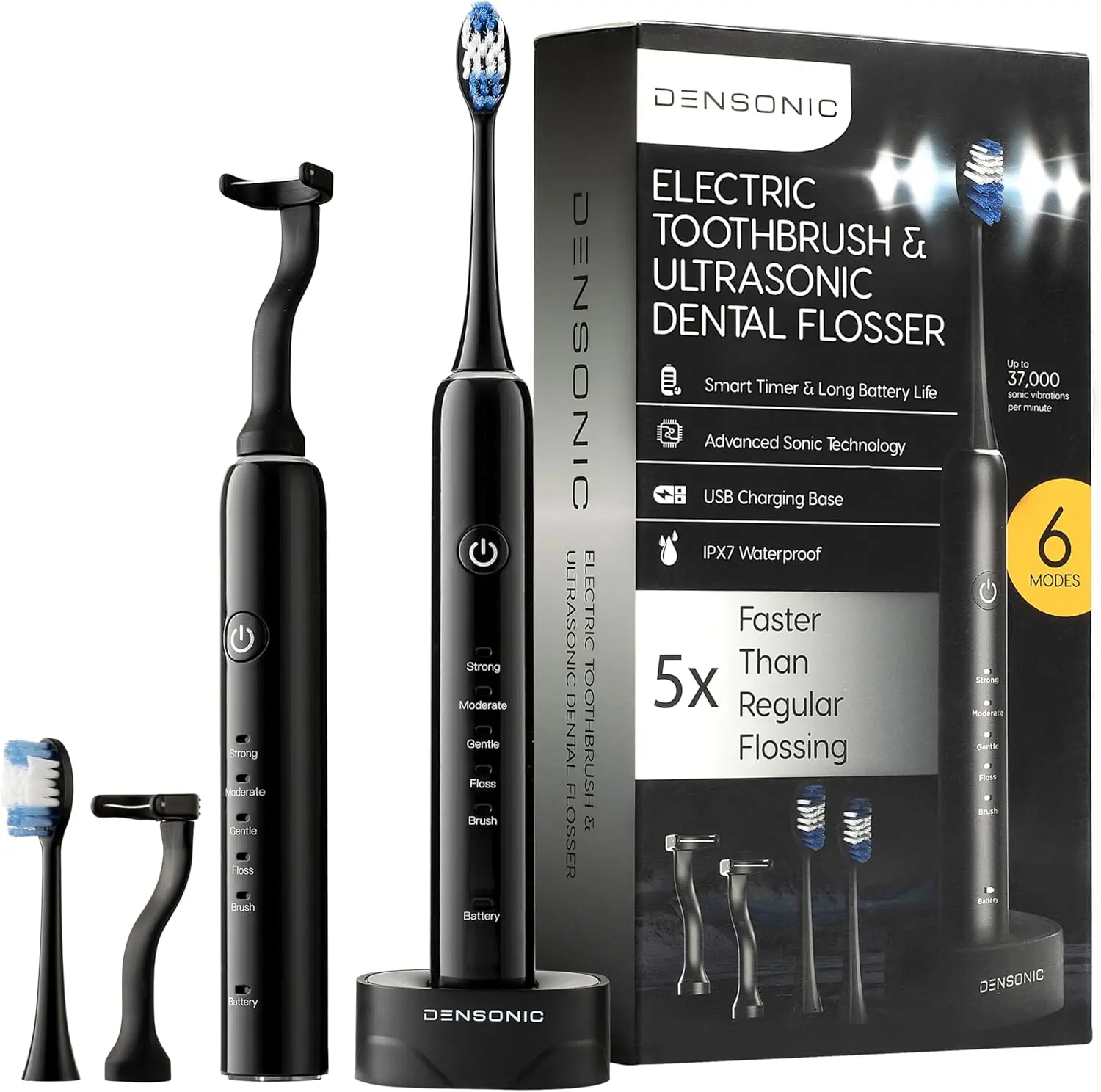 2-in-1 Sonic Electric Toothbrush & Waterless Flosser Combo | 6 Modes for Deep Clean | Includes Brush Heads & Floss Refills
2-in-1 Sonic Electric Toothbrush & Waterless Flosser Combo | 6 Modes for Deep Clean | Includes Brush Heads & Floss Refills