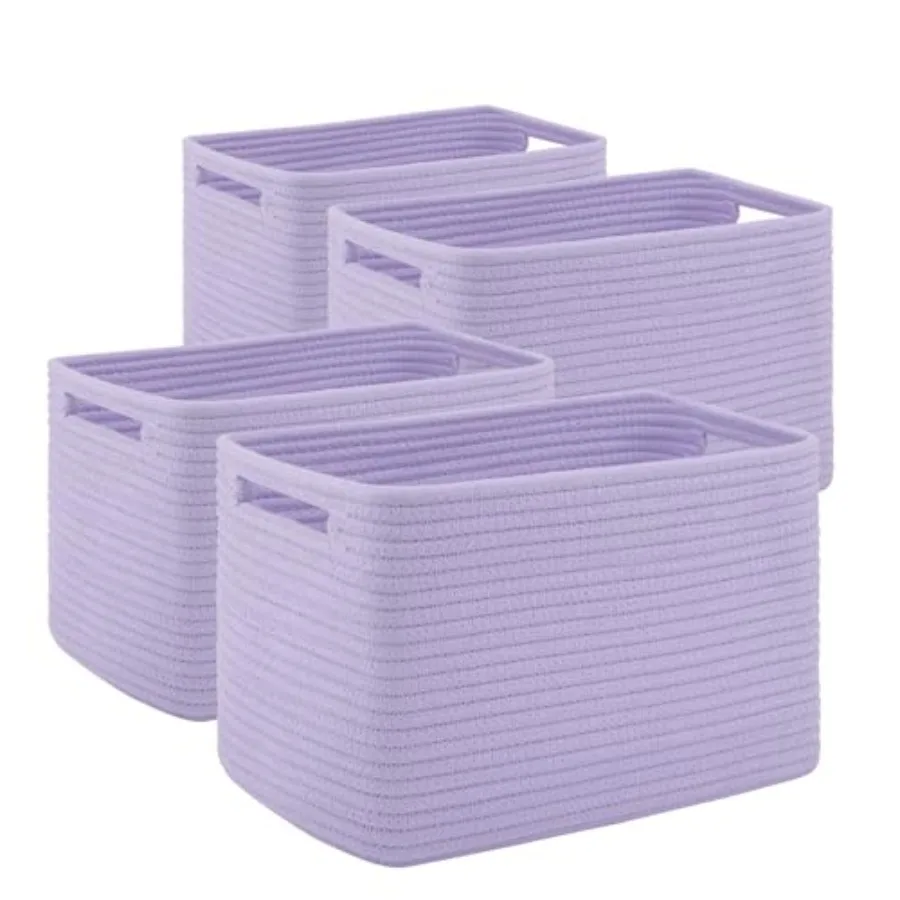 4 Pack Storage Baskets for Organizing Toys, Towels, and Clothes, Woven Basket for Shelves, Sturdy Nursery Cube Bins for Storage
4 Pack Storage Baskets for Organizing Toys, Towels, and Clothes, Woven Basket for Shelves, Sturdy Nursery Cube Bins for Storage