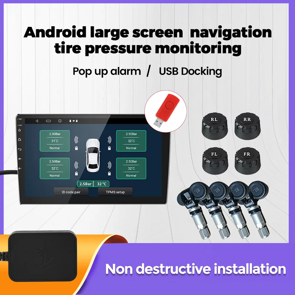 New Car Tire Pressure Detector IPX7 Deep Waterproof For Universal Android Iarge Screen Navigation Tire Pressure Monitoring TPMS
New Car Tire Pressure Detector IPX7 Deep Waterproof For Universal Android Iarge Screen Navigation Tire Pressure Monitoring TPMS