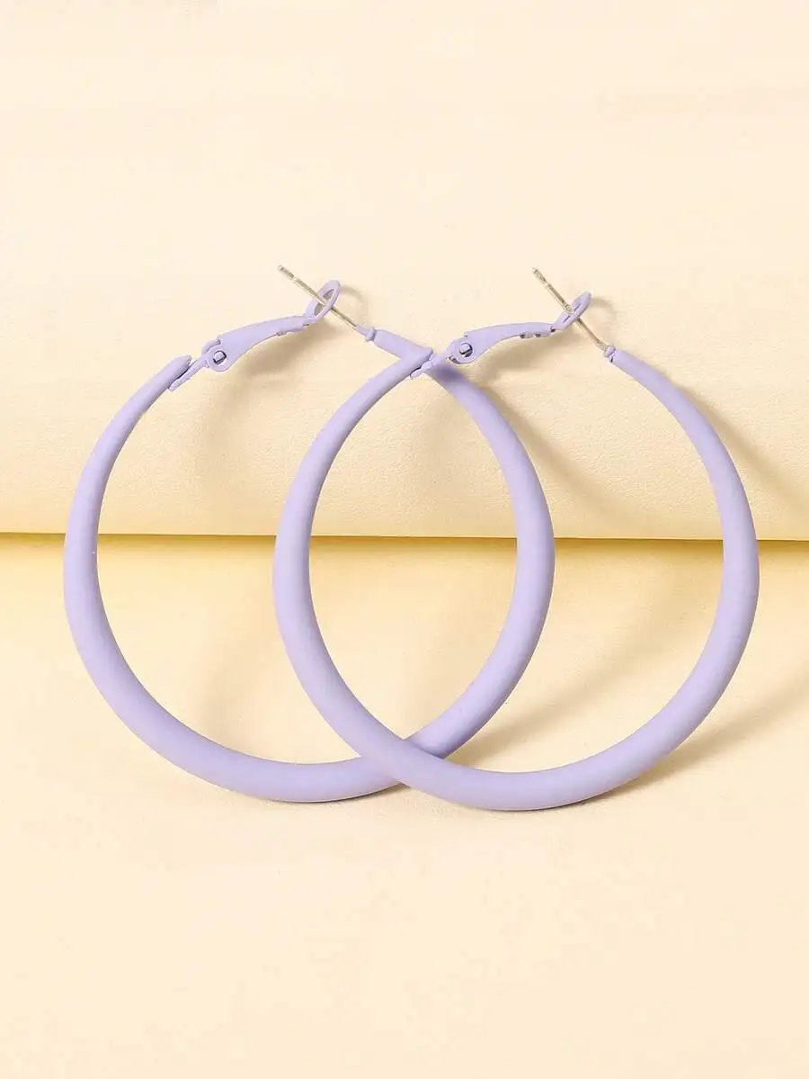 1 Pair Minimalist Geometric Open Hoop Earrings For Women, Fashionable Spray Paint Design, Suitable For Holidays And Everyday Wea
1 Pair Minimalist Geometric Open Hoop Earrings For Women, Fashionable Spray Paint Design, Suitable For Holidays And Everyday Wea