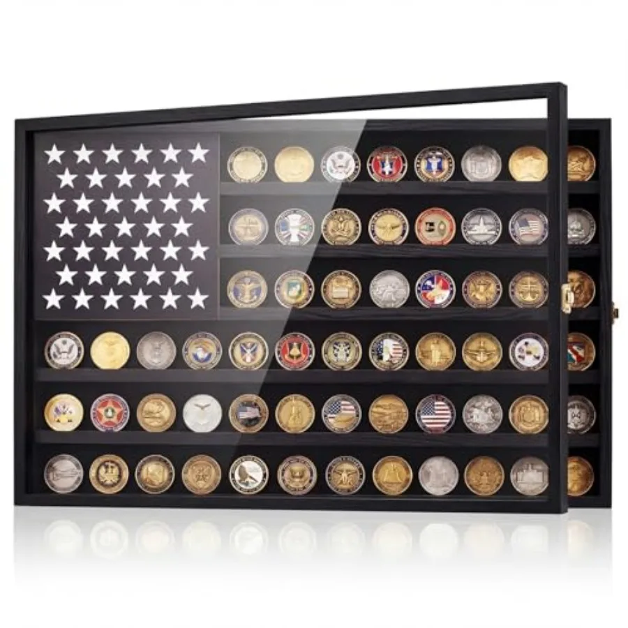 Military Challenge Coin Display Case 27.6" L x 18.1" W Large Lockable Solid Wood Wall Mount Cabinet with Transparent Acrylic Do
Military Challenge Coin Display Case 27.6" L x 18.1" W Large Lockable Solid Wood Wall Mount Cabinet with Transparent Acrylic Do
