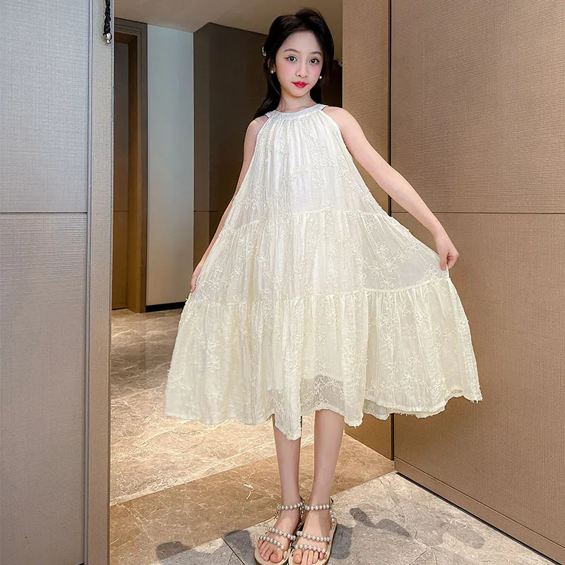2025 Korean Summer Junior Girl Loose Sleeveless Dress Teenager Girl Lace Flower One-piece Dress Children Girl Princess Dress
2025 Korean Summer Junior Girl Loose Sleeveless Dress Teenager Girl Lace Flower One-piece Dress Children Girl Princess Dress