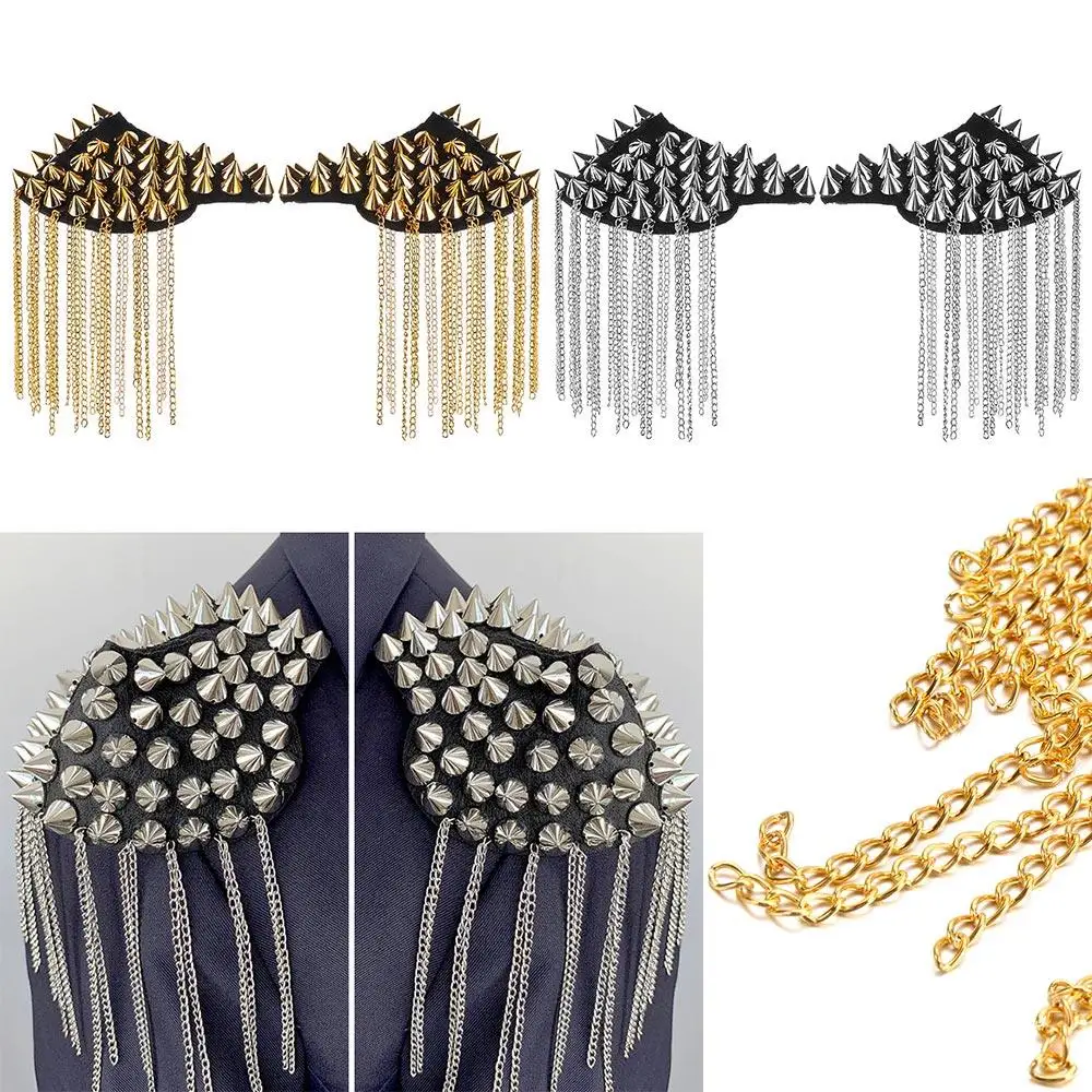 Party Club Handmade Punk Rivet Shoulder Pad Brooch Tassel Metal Epaulet Fringed Shoulder Stamp Dress Decoration
Party Club Handmade Punk Rivet Shoulder Pad Brooch Tassel Metal Epaulet Fringed Shoulder Stamp Dress Decoration