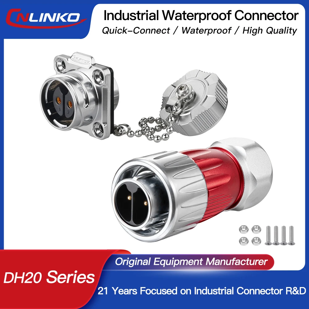 CNLINKO DH20 Waterproof Quick Connect Industrial Connector Full Metal Electrical Soldering Terminal Connector for Solar Panel
CNLINKO DH20 Waterproof Quick Connect Industrial Connector Full Metal Electrical Soldering Terminal Connector for Solar Panel