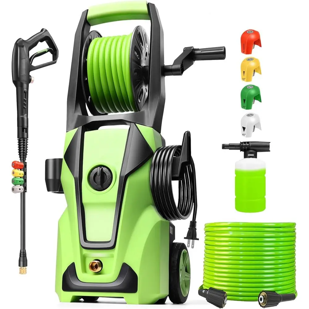 Prure Washer 5000PSI Adjustable Prure with 33T Hose, 4 Nozzle, Power Washer or Home Cars Driveways, Light Green
Prure Washer 5000PSI Adjustable Prure with 33T Hose, 4 Nozzle, Power Washer or Home Cars Driveways, Light Green
