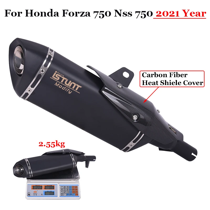 Slip On For Honda Forza750 Forza NSS 750 2021 - 2023 Motorcycle Exhaust Escape With Carbon Fiber Heat Shield Muffler DB Killer 
Slip On For Honda Forza750 Forza NSS 750 2021 - 2023 Motorcycle Exhaust Escape With Carbon Fiber Heat Shield Muffler DB Killer