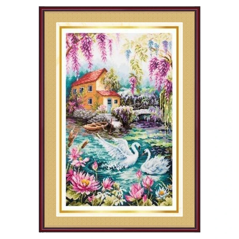 Cross-stitch set, Swan Lake Scenery, Home Boring, Kill time, hand embroidery material pack
Cross-stitch set, Swan Lake Scenery, Home Boring, Kill time, hand embroidery material pack
