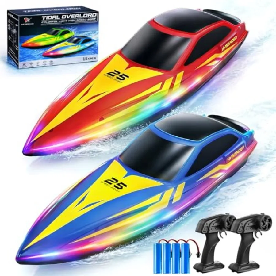 RC Boat for:2-Pack remote control boats with 7-mode light, ABS plastic body, blue and red, waterproof design with low battery o
RC Boat for:2-Pack remote control boats with 7-mode light, ABS plastic body, blue and red, waterproof design with low battery o