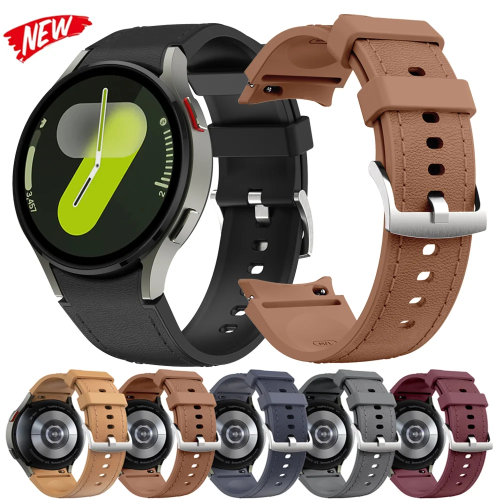 No Gap Silicone+Leather Strap for Samsung Galaxy Watch 7 6 5 4 FE 40mm 44mm Bracelet Wristband Watch 6 4 Classic 43/47mm 42/46mm
No Gap Silicone+Leather Strap for Samsung Galaxy Watch 7 6 5 4 FE 40mm 44mm Bracelet Wristband Watch 6 4 Classic 43/47mm 42/46mm