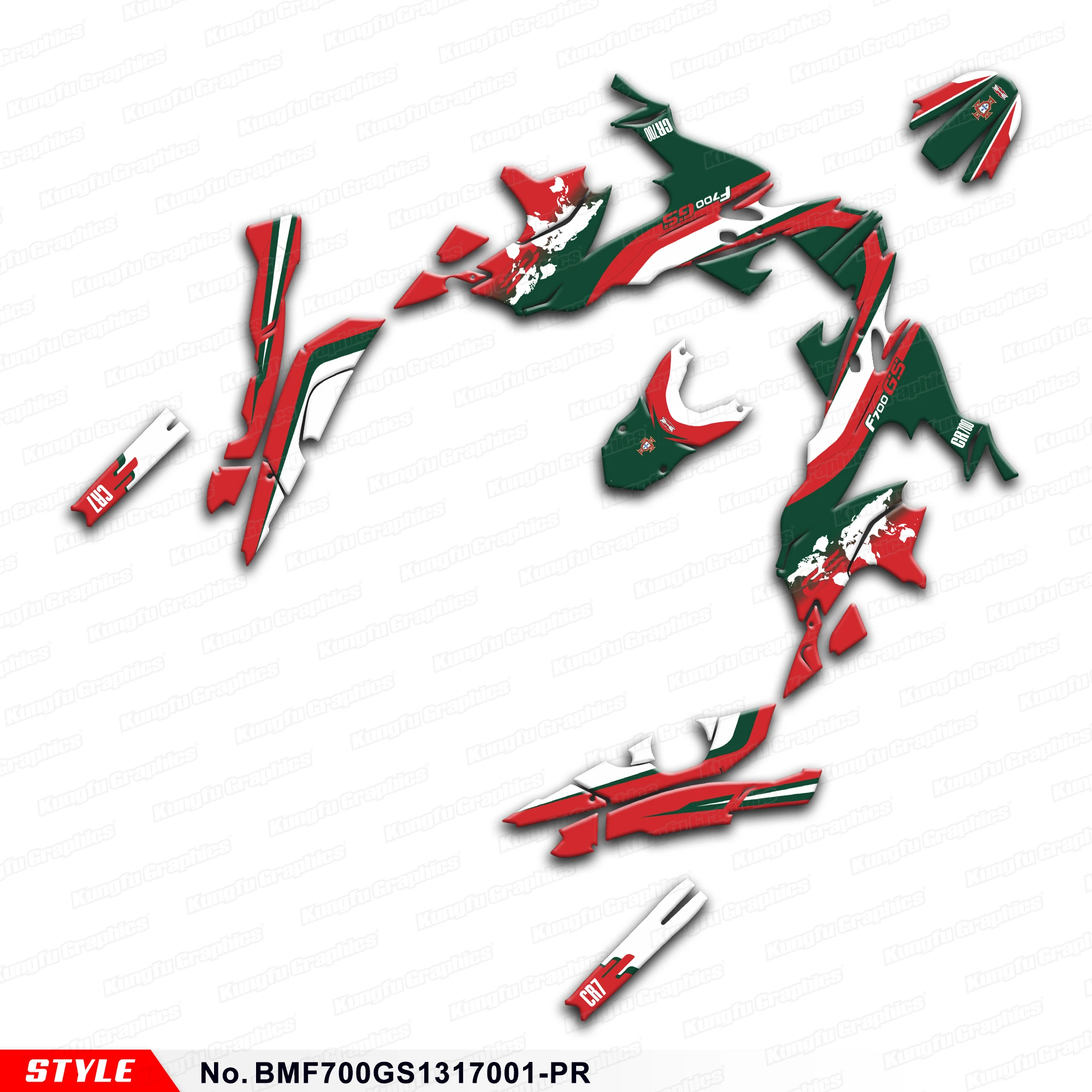 Aftermarket Personalised Graphics Motorcycle Sticker Kit for BMW F700GS 2013 2014 2015 2016 2017, Style No. BMF700GS1317001-PR
Aftermarket Personalised Graphics Motorcycle Sticker Kit for BMW F700GS 2013 2014 2015 2016 2017, Style No. BMF700GS1317001-PR